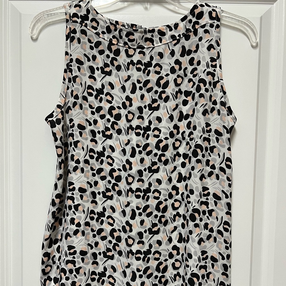 LOFT Maternity Tank Gray Black Blush Pattern Size XXS